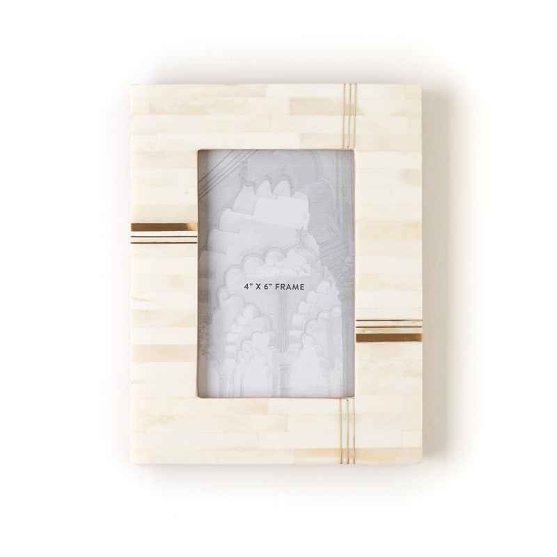 Carved Bone with Brass Photo Frame, 4